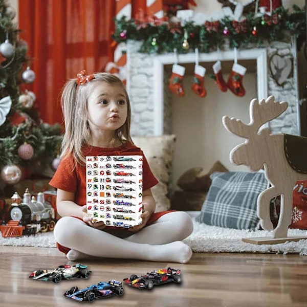 Adventskalender Jul Formel 1 Bilmodel 24 Dage Nedtælling Barnlegetøj Sjov Julegave Blind Box