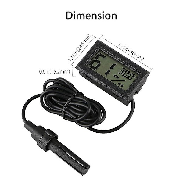 Inbyggd temperatur- och fuktighetsmätare digital LCD-display termometer hygrometer