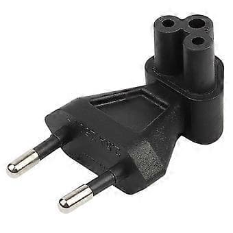 2-benet EU han til IEC 320 C5 hun AC adapter 2.5A sikring, EU konverter