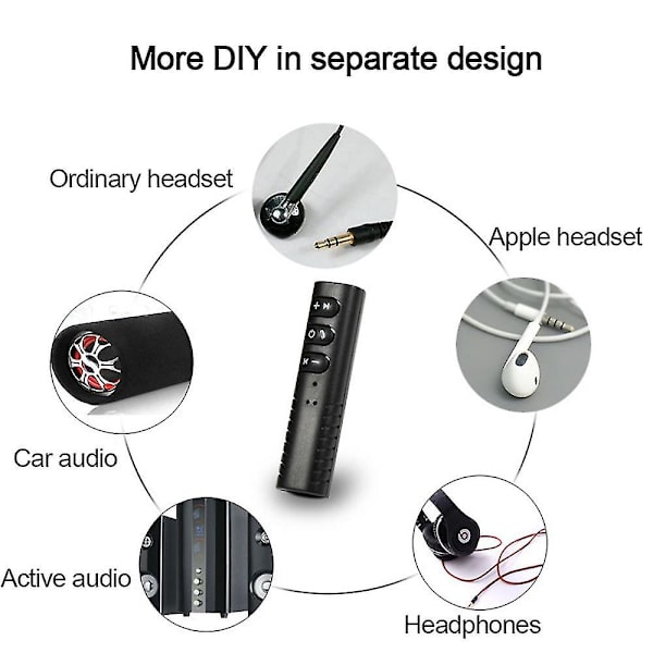 Bluetooth Adapter Modtager Bærbar Håndfri Bluetooth 4.2 Audio Modtager Bilsæt & Mini 3.5mm Aux Trådløs Audio Adapter Til Hovedtelefoner Bilhøjttaler