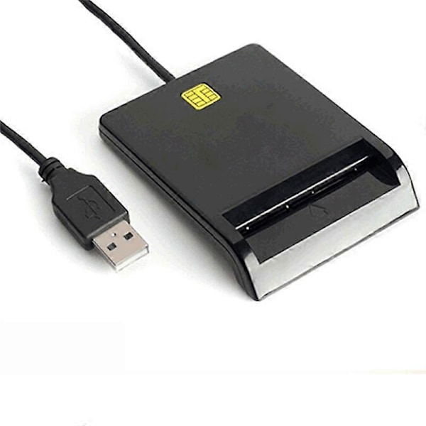 USB Smart Card Reader Bankomat Skattedeklaration IC-kort ID-kort Smart Card Reader (Svart)