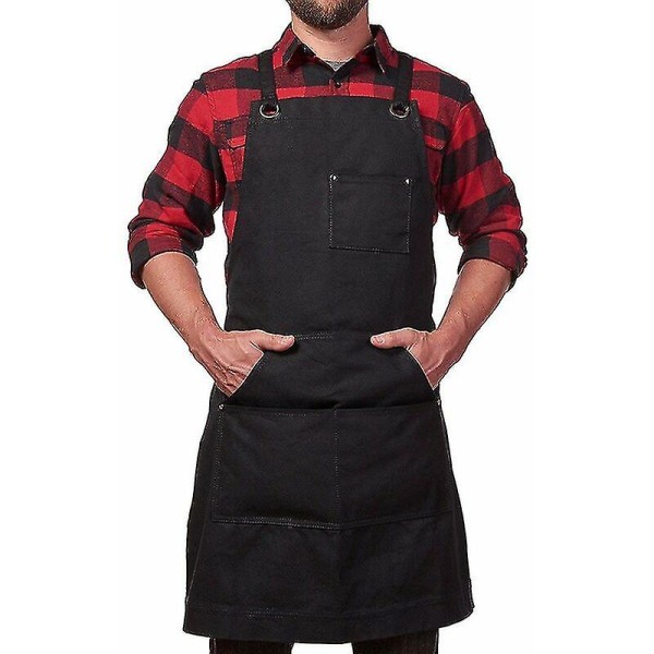 Professional Men's Welded Leather Apron With 5 Pockets. Durable Welding Apron With Flame Retardant And Blacksmith Protection.