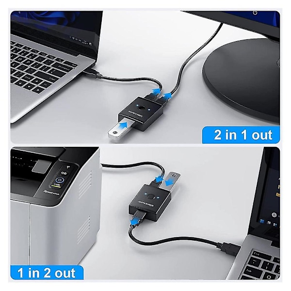Usb 3.0 -kytkinvalitsin, kaksisuuntainen 2 sisään 1 ulos / 1 sisään 2 ulos Usb Kvm -kytkin