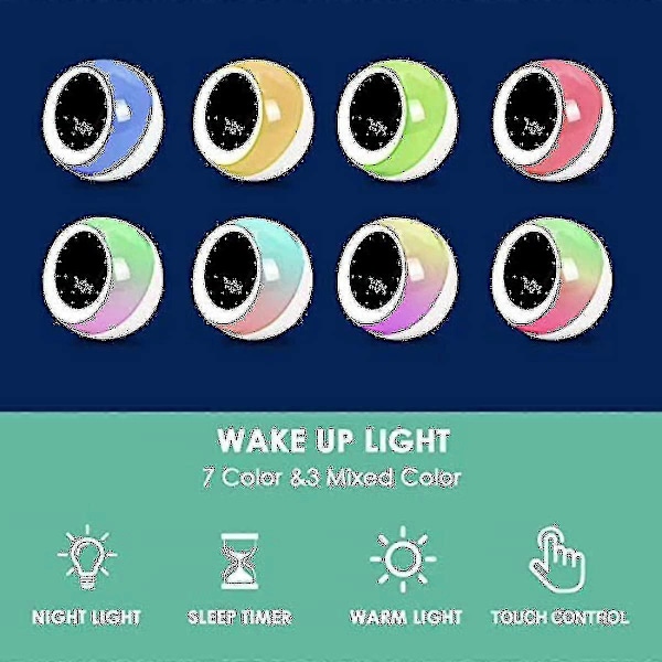 Sun & Moon Rise Børnevækkeur Børn S Søvntræner Søvnlydsmaskine Vågn Op Lys & Natlys Lær Børn Dag & Nat Banmo