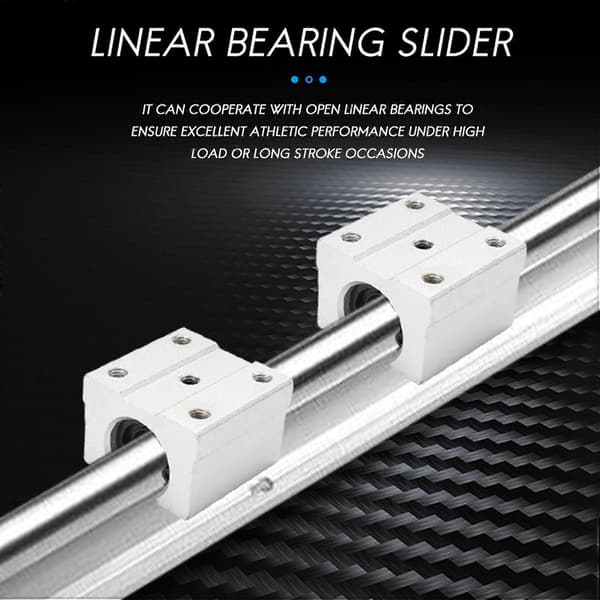 4 x SBR12UU 12mm Aluminium Lineær Bevægelse Router Lejeblok, sølv