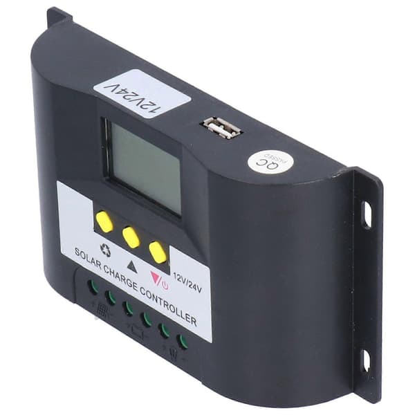 Høykvalitets Smart LCD-skjerm PWM Solcelleladeregulator Justerbar Timer