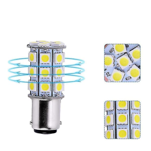 4-pack Ba15d 5050 27-smd Led Super White Bil Marin Båt Rv Husbil Ljus