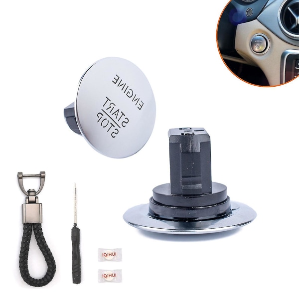 En För Nyckel Startknapp Strömbrytare Start Stopp Motor Nyckellös Strömbrytare Set Med Nyckelring Och Komprimerad Handduk För C63 För Amg 2008-2010 Bilmodell