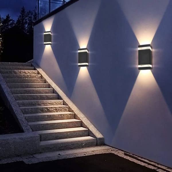 LED Væglampe - Sort - GU10 2.5W - IP44 - Op/Ned Belysning - 400 Lumen YYV