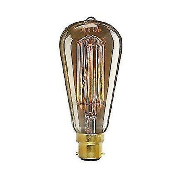 Flomlys retro edison pære b22 bajonett 40w reproduksjon glødetråd pære