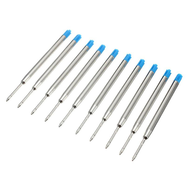 10 stk Blå Kuglepenpatroner Udskiftning Medium Standard Til Parker Stil Blæk