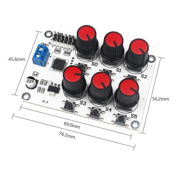 Rotary Knob Servo Driver 6 Kanals/Vejs Controller Board Overstrømsbeskyttelse Servo Tester til DIY