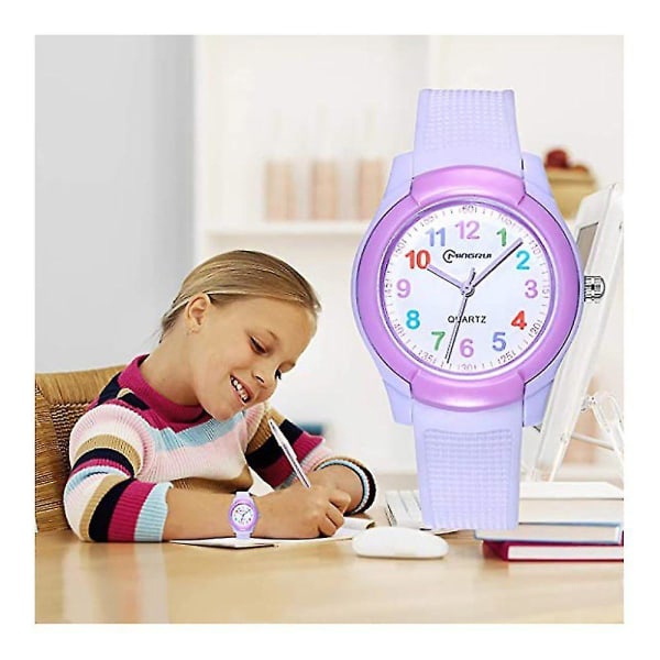 Barnklocka, Analog Armbandsur för Flickor och Pojkar, Vattentät Kvartsklocka för Barn, Silikonarmband (Slumpmässig Färg)