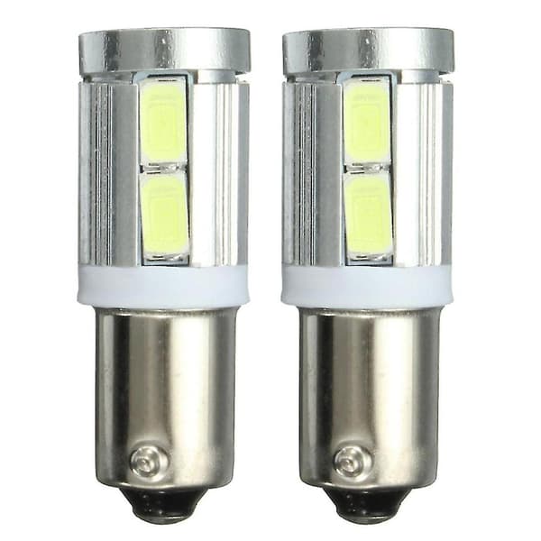 2x Universal Ba9s H6w 10smd Led Sidelyspærer Canbus Feilfri 6000k Hvit