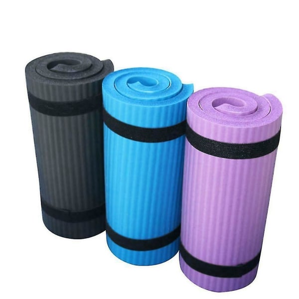 15 mm tjock yogamatta komfortskum knä armbågsmattor för träning Yoga Pilates inomhuskuddar Fitness-lila