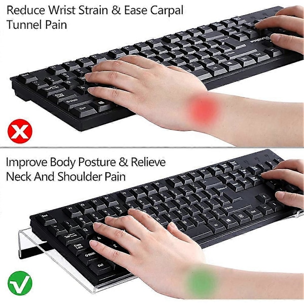 Akryl Tangentbordshållare, Akryl Vinklad Dator Tangentbordshållare Klar Tangentbordsstativ för Ergonomisk T