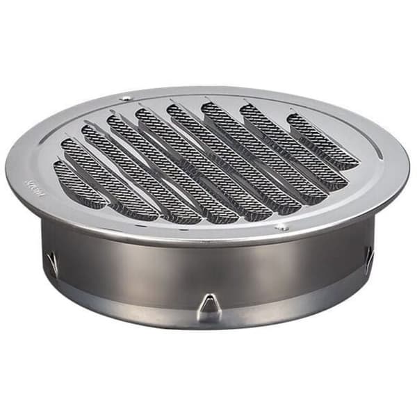 Rund ventilationsrist i rustfrit stål 100 mm metalventilationsrist