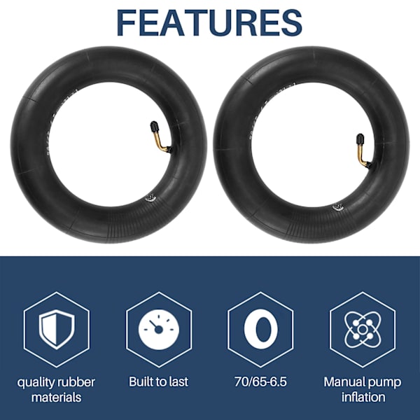2 st 70/65-6.5 Däcksslang Kompatibel Elektrisk Scooter 10 Tums Däck-inner