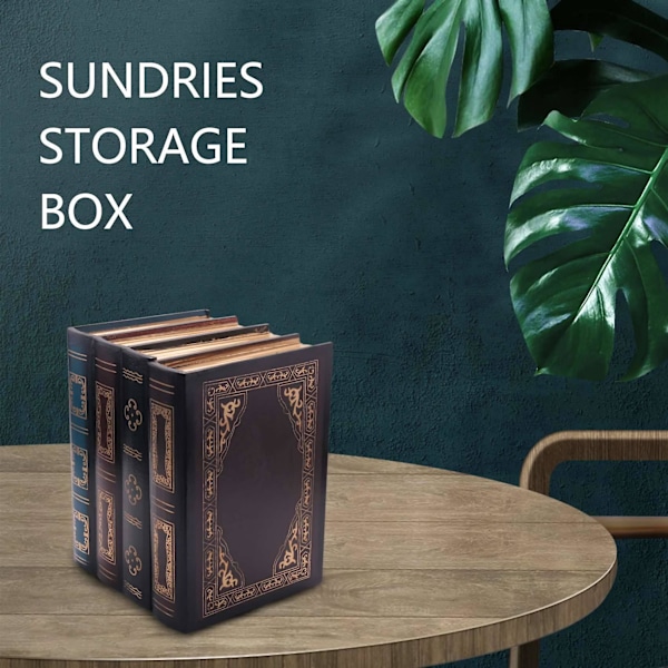 Boklåda Vintage Förvaring Rekvisita Bok Smycken Förvaring Förpackning Studie Bok Prydnader Trä Antik