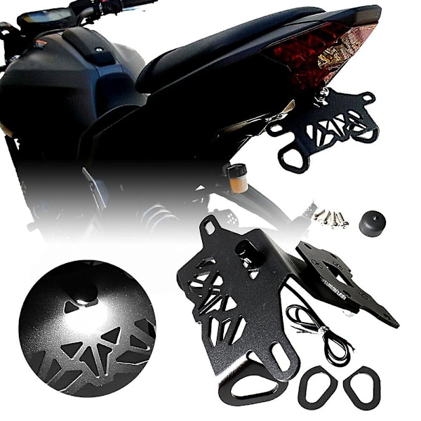 Nummerplåtshållare LED-ljus för Yamaha Mt07 Fz07 Mt-07 Fz-07 2014 15 16 17 18  Motorcykel Stänkskärm Eliminator