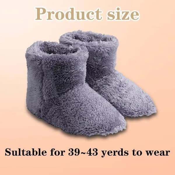 Uppvärmda tofflor - NOBRAND - Unik design - Storlek 39-43 - Dold USB - Korallfleece