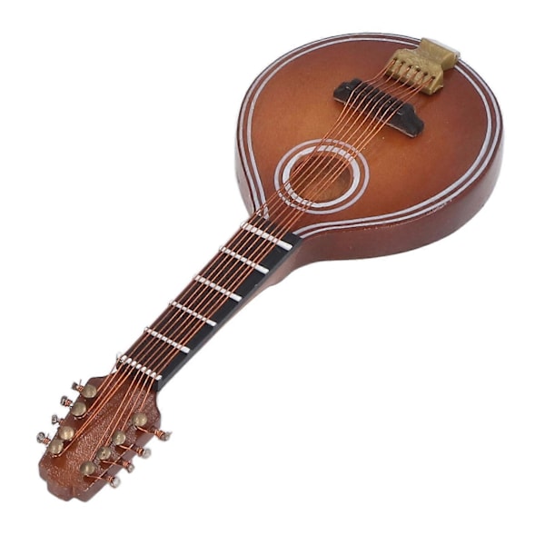Mini Mandolin Instrument Plassbesparende Elegant Håndlaget 8 Strenger Mandolin Modell for Gaver Hjemmedekorasjon