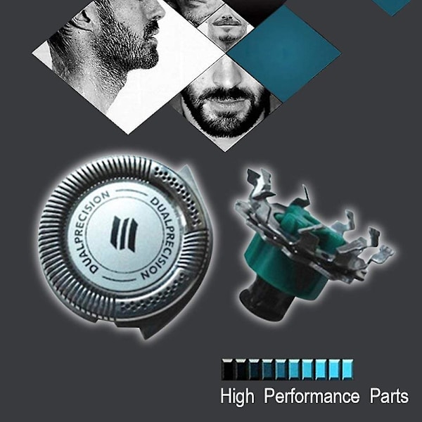 3 st rakbladshuvuden för Philips RQ11 Dual Precision