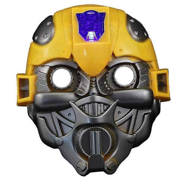 Bumblebee-mask, Ljusupplyst Bumblebee-mask för Halloween, Anime-filmfester Bästa presenten för barn Optimus Prime Bästa bröder, Gul
