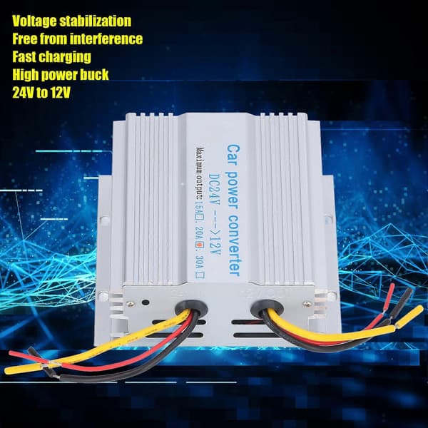 Högkvalitativ DC 24V till DC 12V 20A Regulator Nedtransformator 240W Effekt...