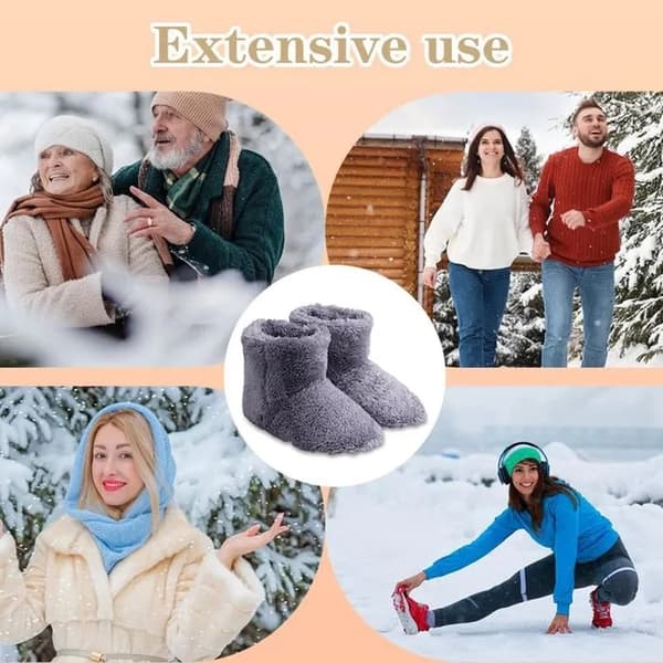 Uppvärmda tofflor - NOBRAND - Unik design - Storlek 39-43 - Dold USB - Korallfleece