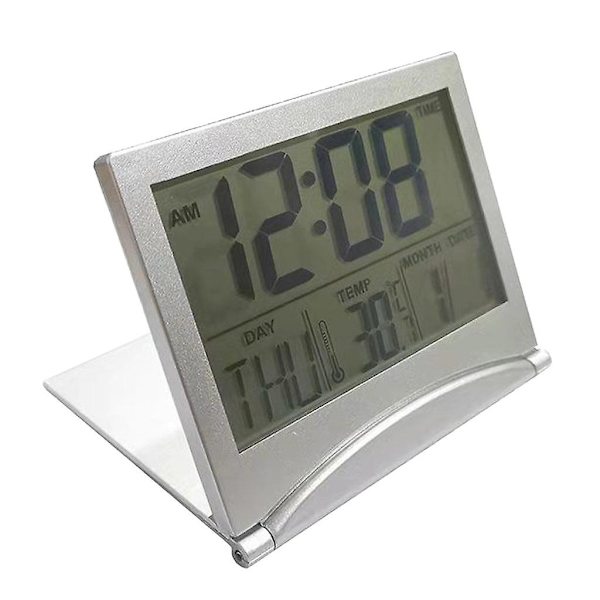 Digital LCD Fällbar Datum Skrivbord Temperatur Resa Väckarklocka