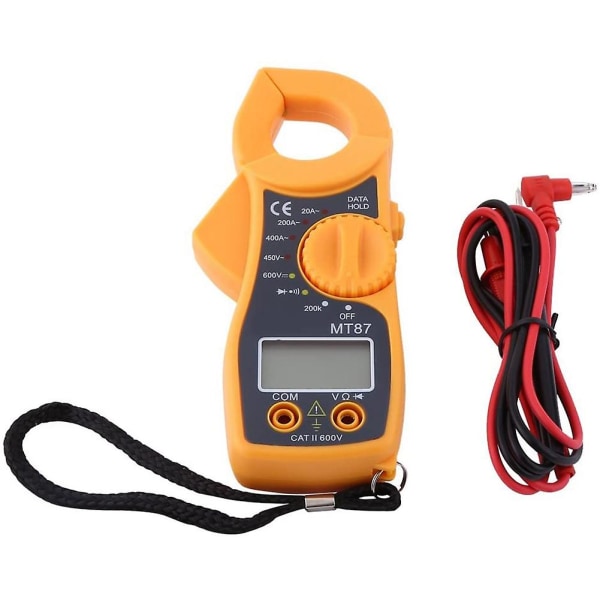 Multimeter, Digital Clamp Meter Multimeter AC DC Voltmeter med LCD-skärm för mätning av spänning, resistans och ström
