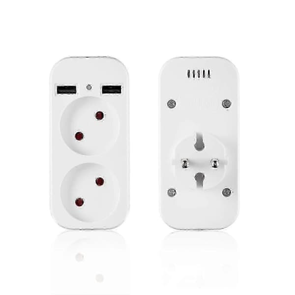 Stikdåse med EU-stik til mini kamera vægstik kompakt design