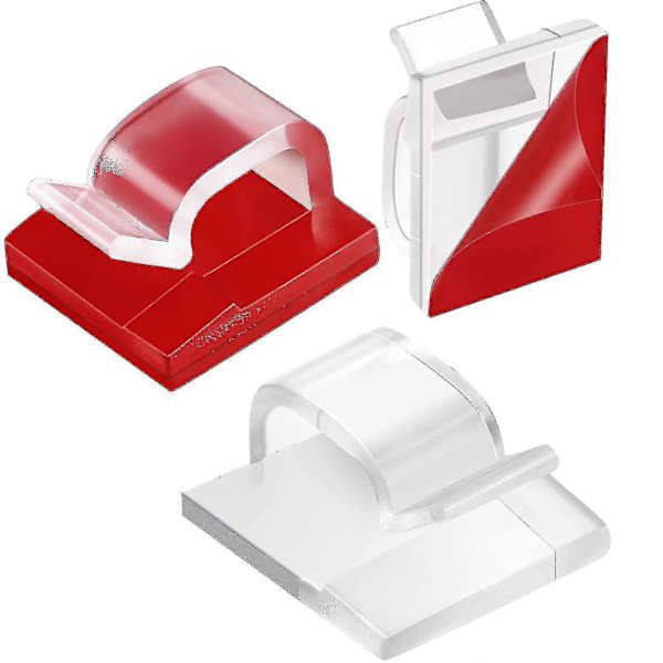 50 stk Utendørs Kabelklips med Limtape Lys Klips Dekor Klips Selvklebende Kroker Wire Holder Tw