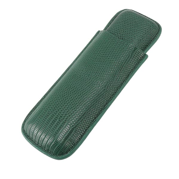 Etui Mode Elegant Bærbar Robust Krokodillehud Tekstur Kunstlæder 2 Fingre Cigarholder