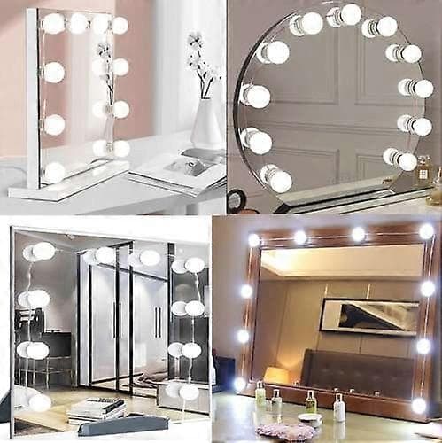 10 stk. LED-lamper til Makeupspejl – Justerbar Belysning med Kontrol