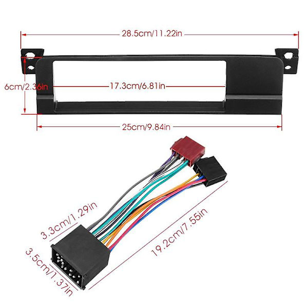 Bil 1 Din Radio Fascia Adapter Panel for 3-serie E46 1998-2005 CD DVD Stereo Ramme Installasjonssett