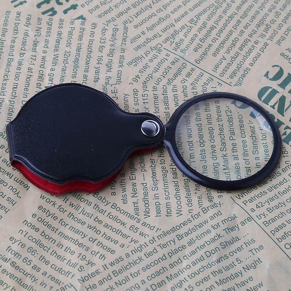 8X 50mm Mini Ficklupp Hopfällbar Smyckeslupp Förstoringsglas Lins