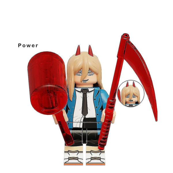 10 st/set Chainsaw Man Byggklossar Minifigurer Denji Makima Power Montering Actionfigurer Leksaker Barn Fans Samlarobjekt Modellgåva