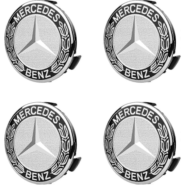 Pyörän Navan Kapselit, 4 Kappaletta Pyörän Navan Kapselit 75mm Autotarvike Benz Logolla, Kolmella Paksunnetulla Soljella Benz Pyörän Navan Kapseleihin