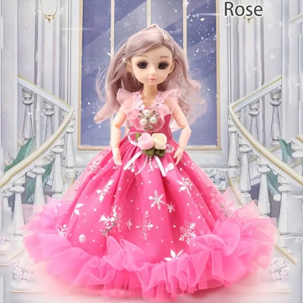 23cm/9in Medium Elektrisk Universal Walking Fashion Bröllopsklänning Princess Music Dans Angel Doll Röd