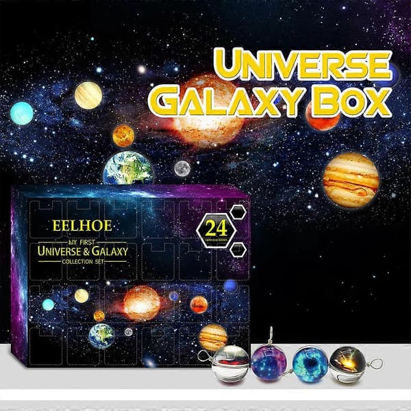 24 Dage Planet Blind Box Julekalender Nedtællingskalender Plastmateriale