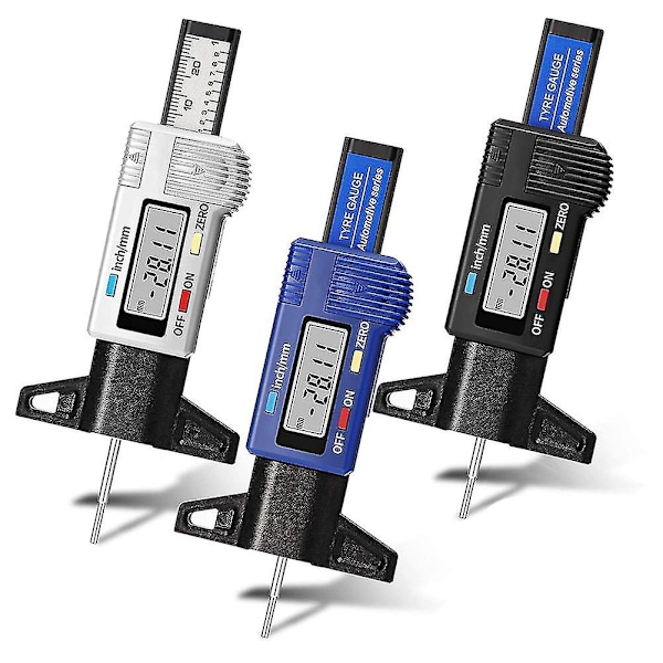 3-pack Däckdjupmätare Digital Däckdjupmätare LCD-display Däckkontroll med I