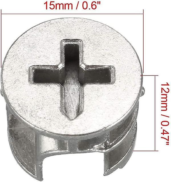 15 stk Møbelkamlås Mødder Beslag 15x12mm Kompatibel Skab Skuffe Garderobe Panel Forbindelse (FÅ DET)