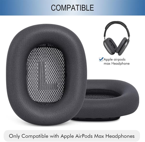 Passende erstatningsørepropper til Apple AirPods Max - Opgraderede ørepropper - Magnetiske ørepropper til AirPods Max (Deep Space Gra)