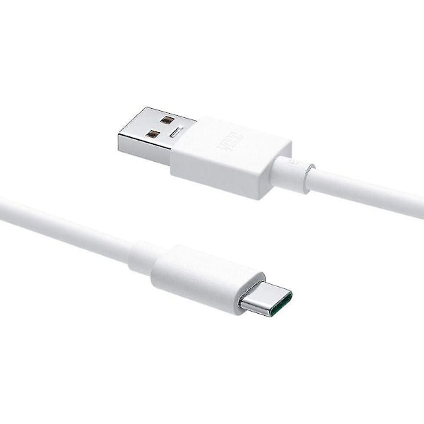 Offisiell Oppo DL129 VOOC USB Type C til USB Type A Datakabel - Hvit (Bulkpakket)