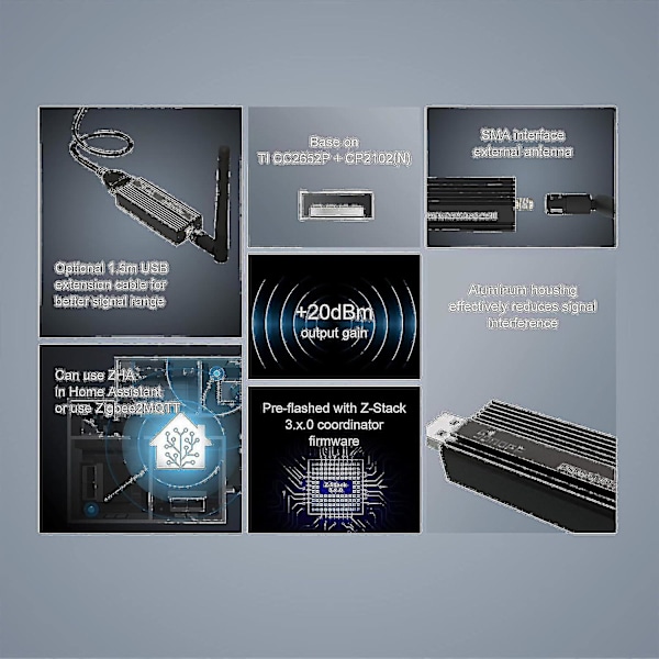Zigbee 3.0 USB-tikku Plus, Ti Cc2652p Koordinaattori, Yleinen USB Zigbee-keskitin, Zigbee-yhdyskäytävä kodin automaatioon