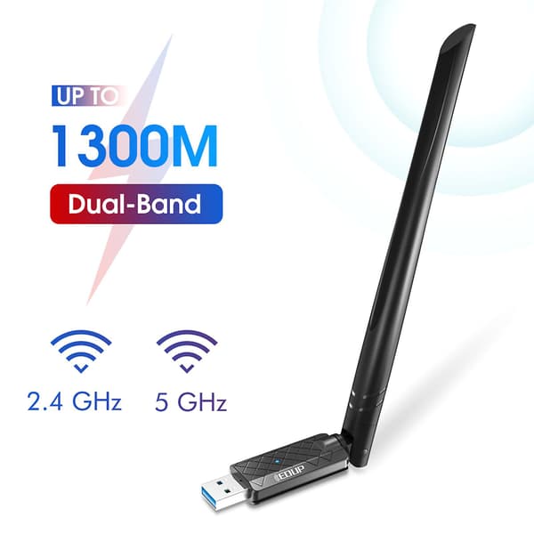 USB WiFi Adapter til PC 1300Mbps USB 3.0 Trådløs Netværk WiFi Dongle Adapter