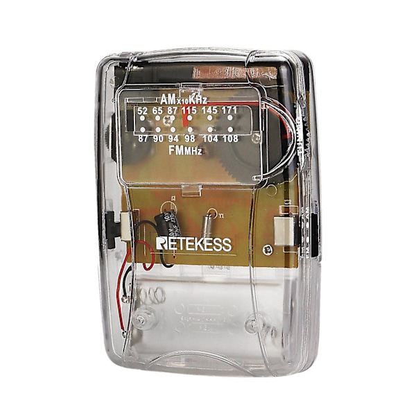 Retekess Tr624 Transparent Bärbar Radio Am / Fm Pointer Tuning Mini Fickradio Med Hörlurar Nr.323869