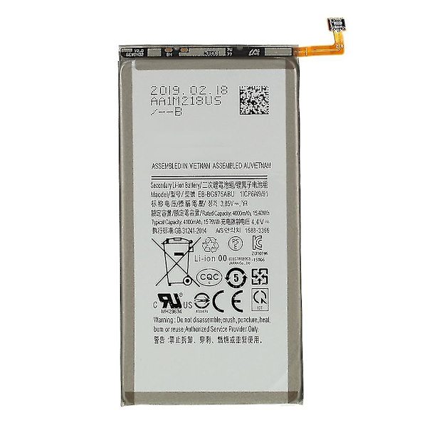 Kompatibel med Samsung Galaxy S10 Plus 3,85V 4000 mAh Laddningsbart Li-ion Batteri Ersättningsdel (Kod: EB-